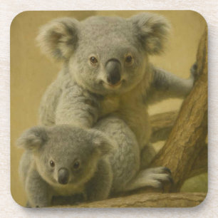 Koala Companions - Tender Wildlife Art Print Bier Onderzetter