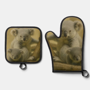 Koala Companions - Tender Wildlife Art Print Ovenwant & Pannenlap Set