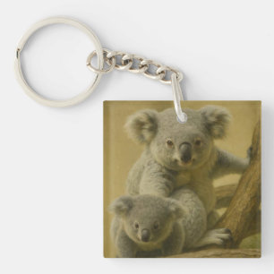 Koala Companions - Tender Wildlife Art Print Sleutelhanger