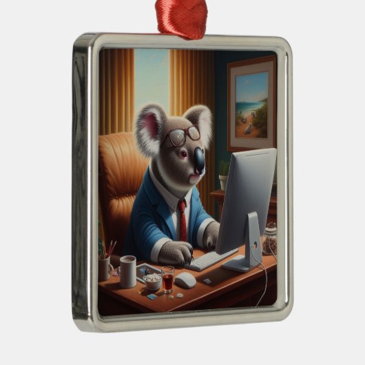 Koala Computer Metalen Ornament (Rechts)