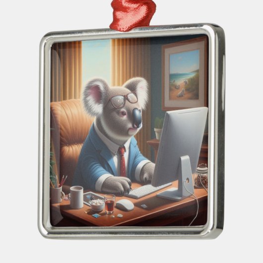 Koala Computer Metalen Ornament (Links)
