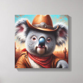 Koala Cowboy Canvas Afdruk