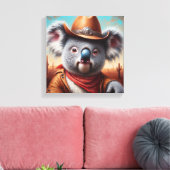 Koala Cowboy Canvas Afdruk (Insitu (Woonkamer))