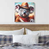 Koala Cowboy Canvas Afdruk (Insitu (Slaapkamer))