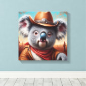Koala Cowboy Canvas Afdruk (Insitu (Houten vloer))