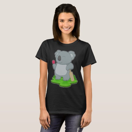 Koala Cricket bat T-shirt (Voorkant volledig)
