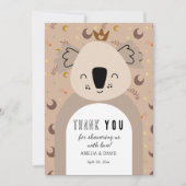 Koala Crown Boho Neutral Thank You Baby Shower Bedankkaart (Voorkant)
