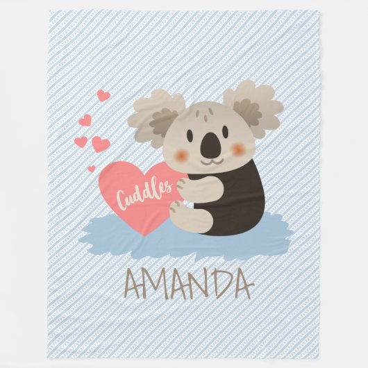 Koala Cuddles ID386 Fleece Deken (Voorkant)