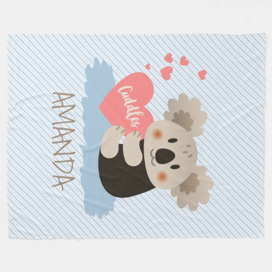 Koala Cuddles ID386 Fleece Deken (Voorkant (Horizontaal))
