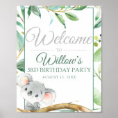 Koala Custom Birthday Party Welkom Poster (Voorkant)