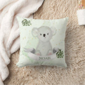 Koala Cute Baby Animal Green Gum Leaves Nursery Kussen (Deken)