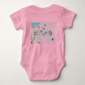 Koala Cute First Birthday pastel Pink Waterverf Romper (Achterkant)