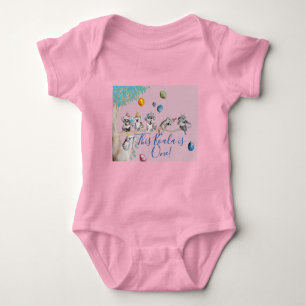 Koala Cute First Birthday pastel Pink Waterverf Romper