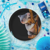 Koala Cute in Tree Grey Papieren Bordje (Feest)