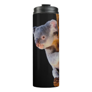Koala Cute in Tree Grey Thermosbeker