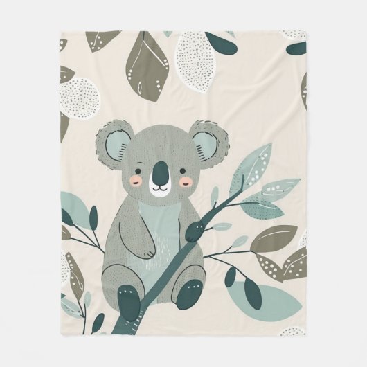 Koala Cuteness Nursery Fleece Deken (Voorkant)