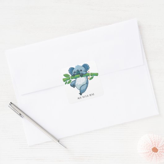Koala Cuties Vierkante Sticker (Envelop)