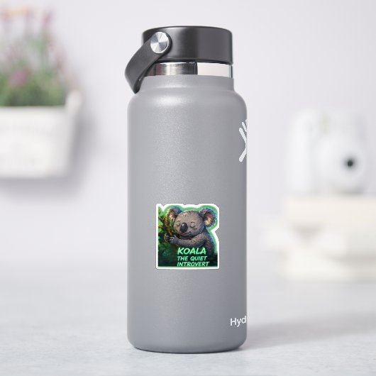 Koala De Stille Introvert | Schattig Minimalistisc Sticker (HydroFlask)
