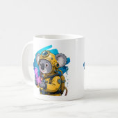 Koala Deep Sea Diver Cute Cartoon Explorer Koffiemok (Voorkant links)