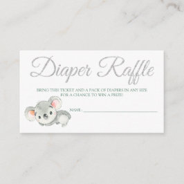 Koala Diaper Raffle Kaart Tickets voor Baby shower
