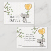 Koala Diaper Raffle Ticket Enclosure Card Informatiekaartje (Voorkant / Achterkant)