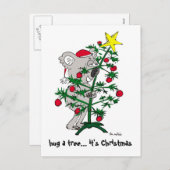 Koala die een Kerstboom koesteren Feestdagenkaart (Voorkant / Achterkant)