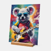 Koala die gitaar speelt, rockgraffiti acryl bord (Hoek)