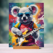 Koala die gitaar speelt, rockgraffiti acryl bord (Neutraal)