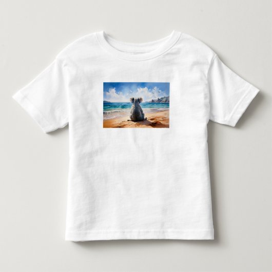 Koala die naar de oceaan kijkt kinder shirts (Voorkant)