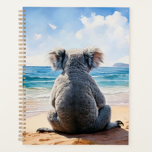 Koala die naar de oceaan kijkt planner (Voorkant)