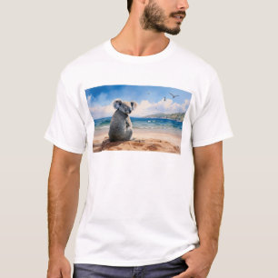 Koala die naar de oceaan kijkt t-shirt