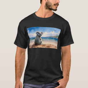 Koala die naar de oceaan kijkt t-shirt