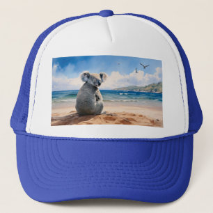 Koala die naar de oceaan kijkt trucker pet