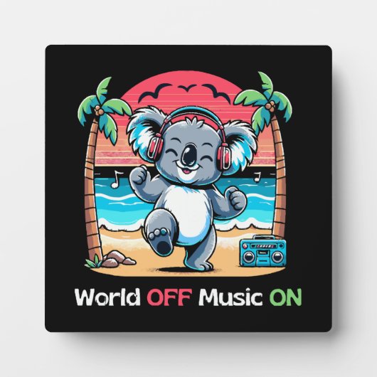 Koala die vibes op het strand fotoplaat (Voorkant)