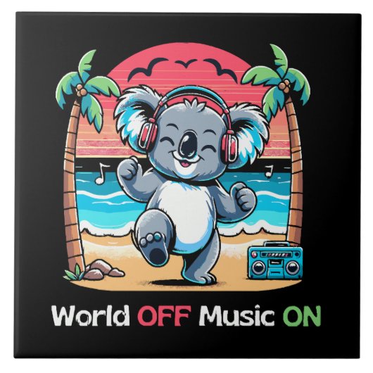 Koala die vibes op het strand tegeltje (Voorkant)