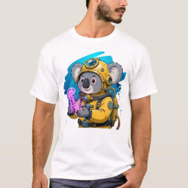 Koala diepzee duiker Schattige cartoon ontdekkings T-shirt
