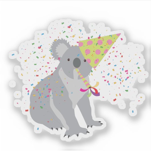 Koala - Dieren met partij Sticker (Voorkant)
