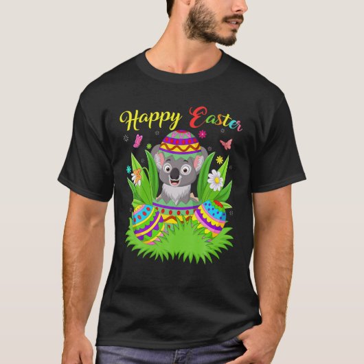 Koala Dierenvriend Floral Easter Egg Funny Koala E T-shirt (Voorkant)