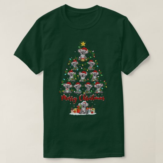 Koala Dierenvriend Matching Santa Koala Kerstmis T-shirt (Design voorkant)