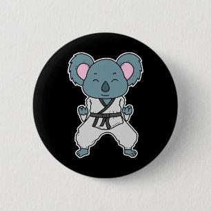 Koala Doet Karate Ronde Button 5,7 Cm