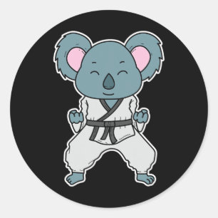 Koala Doet Karate Ronde Sticker