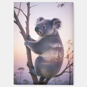 Koala Double Exposure Animal Natuur Wilderness Out Magneet