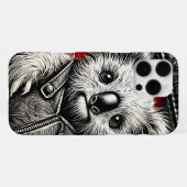 Koala draagt een lederen vest op jasoppervlak iPhone hoesje (Achterkant horizontaal)