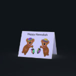 Koala Driedel Hannukah Card Feestdagen Kaart<br><div class="desc">Grafische illustratie van koalas die spelen met drijfnetten voor Hannukah.  Kunstwerk van Magins Creations.</div>