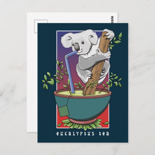 Koala Drink eucalyptusthee Briefkaart (Voorkant / Achterkant)