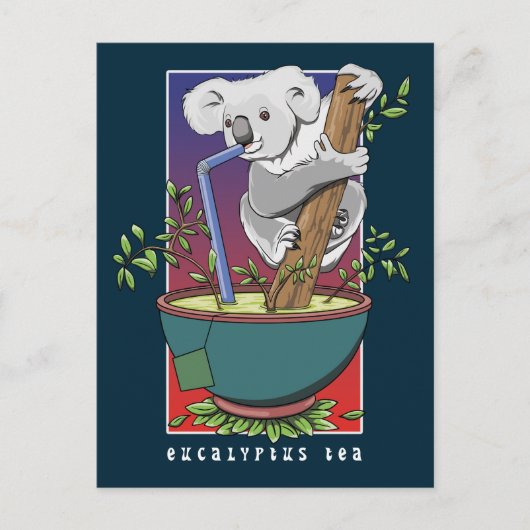 Koala Drink eucalyptusthee Briefkaart (Voorkant)