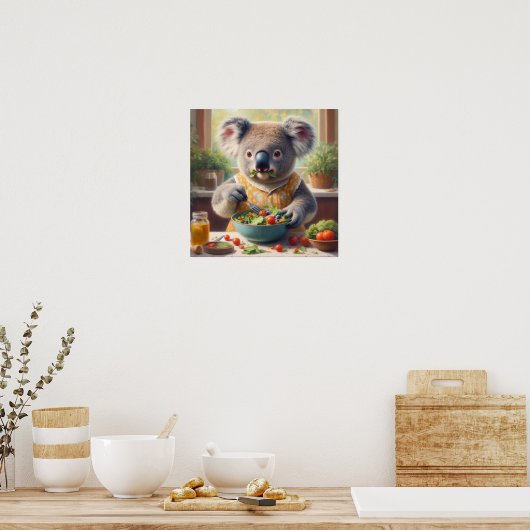 Koala Eating Salade Poster (Keuken)