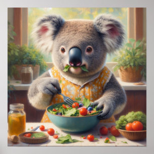 Koala Eating Salade Poster
