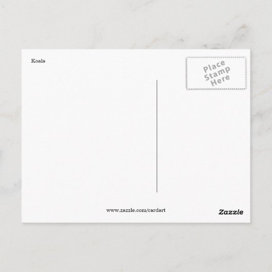 koala eet briefkaart (Achterkant)