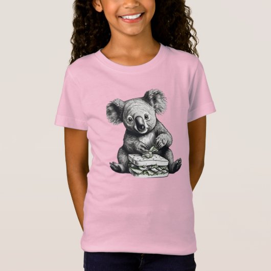 Koala eet een broodje Schattige Beer T-shirt (Voorkant)